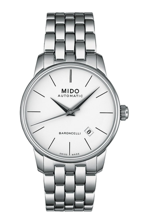 Foto de referência: Mido Baroncelli II, Mostrador branco · Aço inoxidável