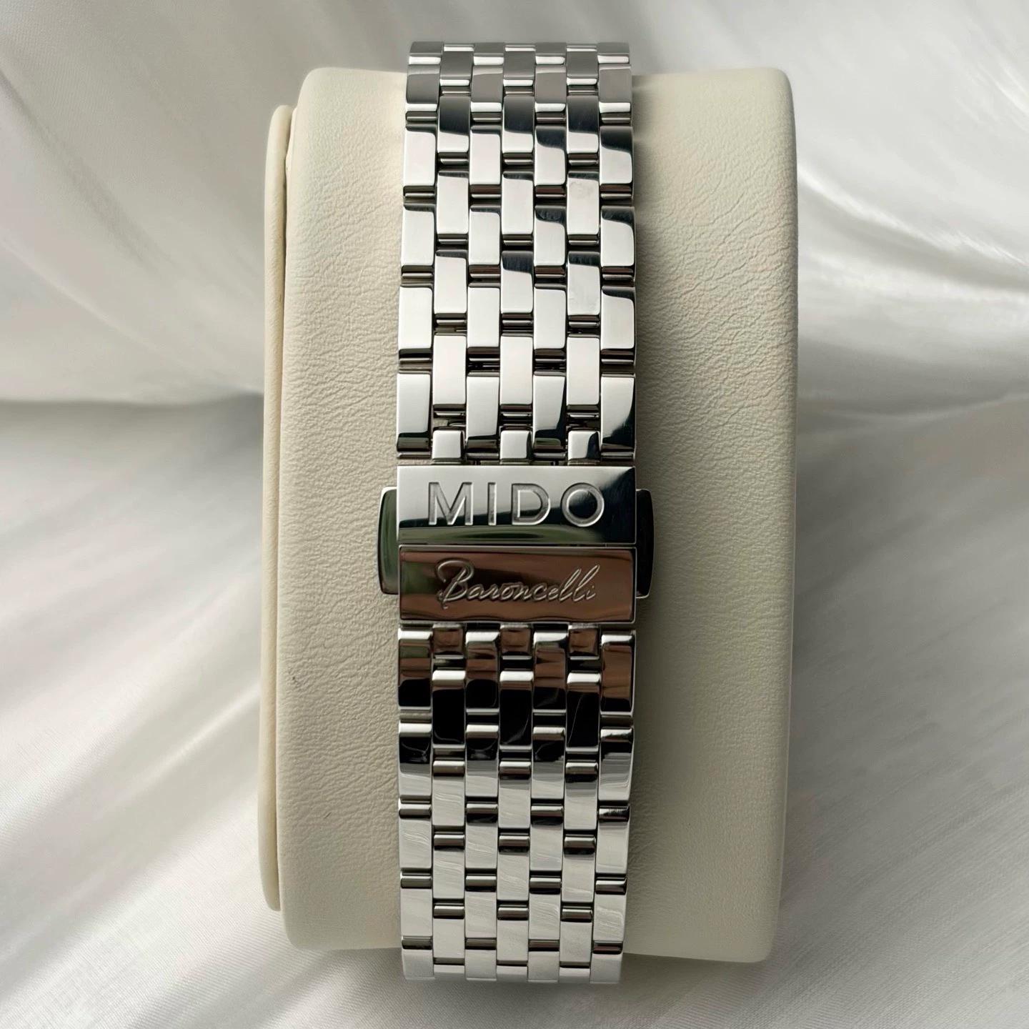Fecho dobrável e pulseira de aço do Mido Baroncelli Smiling Moon Gent