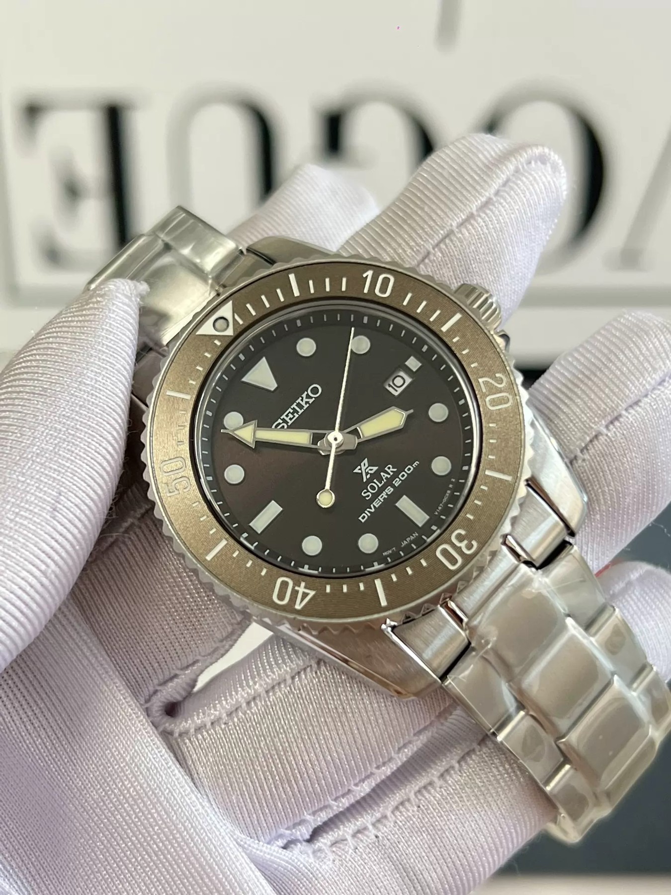 Detalhe do mostrador e do aro — Seiko Prospex SBDN071